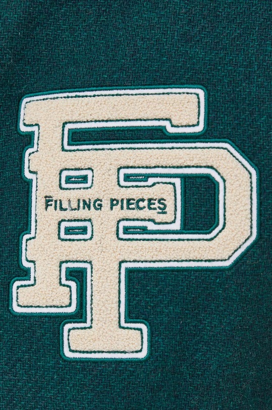 Filling Pieces kurtka bomber wełniana Varsity Jacket 78616982011 zielony