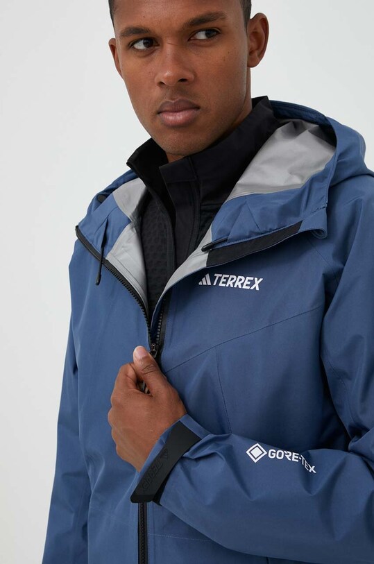 adidas TERREX geacă de ploaie Xperior GORE-TEX Paclite necaptusit albastru HN2908