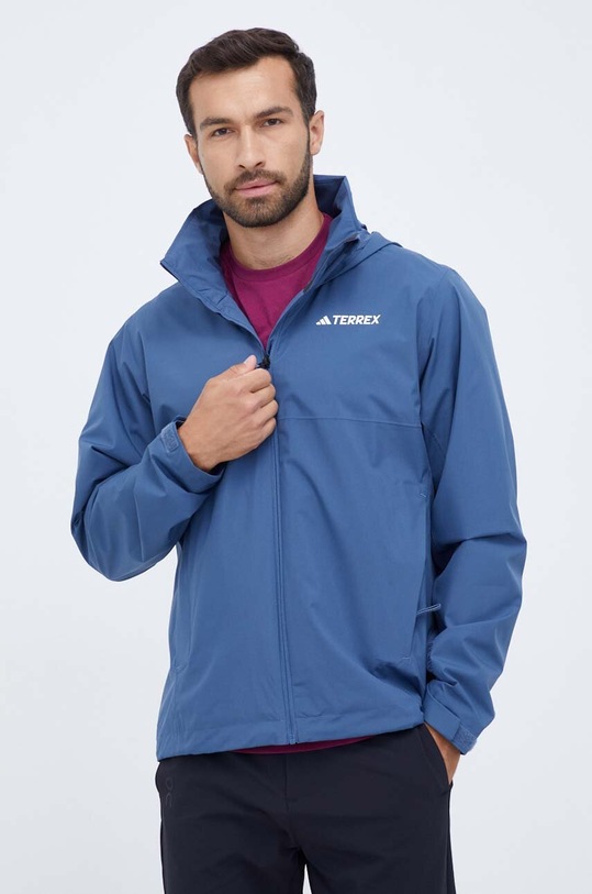 Дождевик adidas TERREX Multi Rain.RDY с капюшоном голубой IA1823
