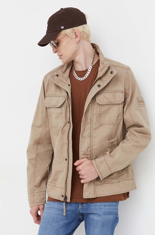 Hollister Co. kurtka bawełniana nieocieplane beżowy KI332.3030.420
