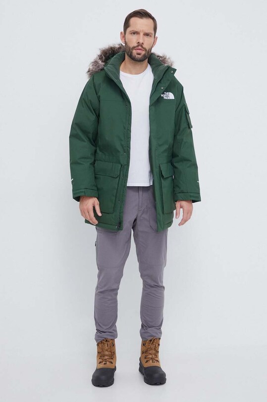 Μπουφάν με επένδυση από πούπουλα The North Face NF0A4M8GI0P1 πράσινο AW23