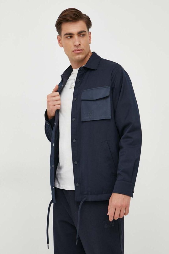Armani Exchange kurtka z domieszką wełny pozostałe granatowy 6RZB18.ZNUWZ
