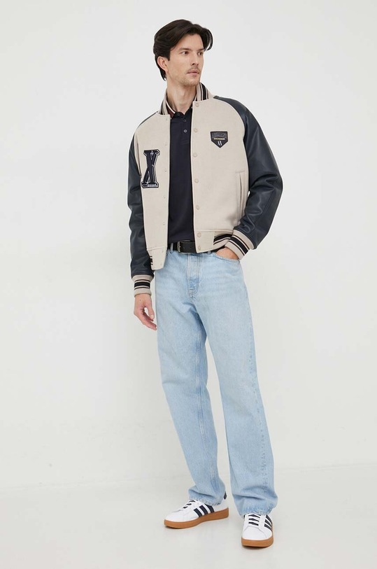 Armani Exchange bomber dzseki gyapjú keverékből 6RZB21.ZNIKZ bézs AW23