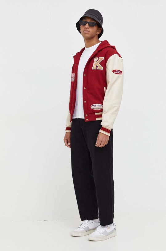 Karl Kani jacheta bomber din amestec de lana 6075237 rosu SS24