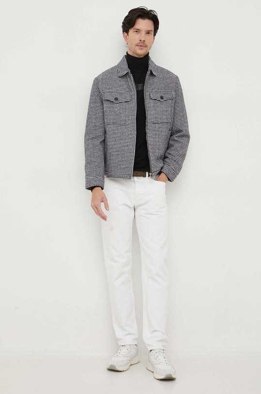 Μάλλινο μπουφάν United Colors of Benetton 2G8VUN02Z.901 μαύρο AW23