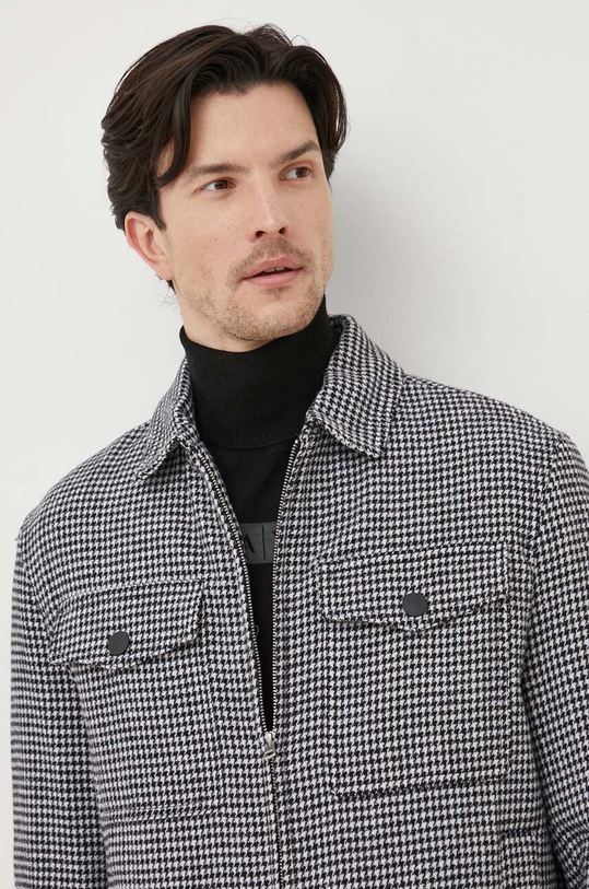 Μάλλινο μπουφάν United Colors of Benetton μαύρο 2G8VUN02Z.901