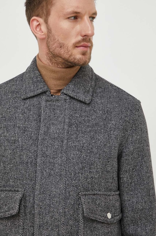 Μπουφάν από μίγμα μαλλιού Sisley γκρί 28JQSN02C.901