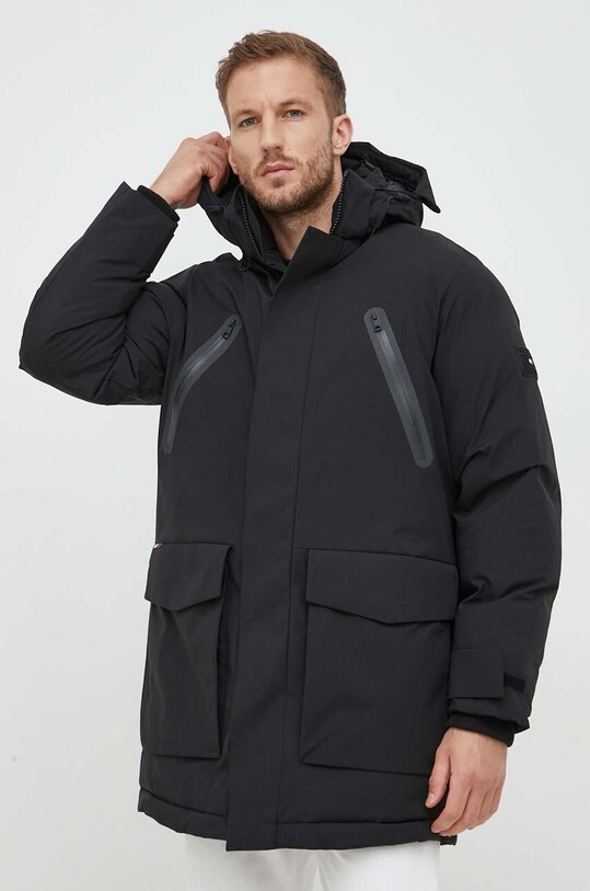 Bunda Tommy Hilfiger zateplené čierna MW0MW32782
