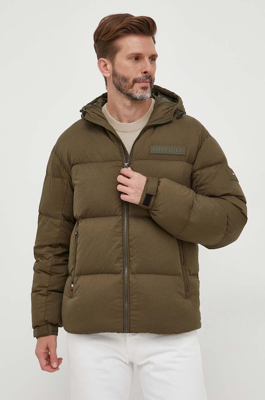 Páperová bunda Tommy Hilfiger zateplené zelená MW0MW32786