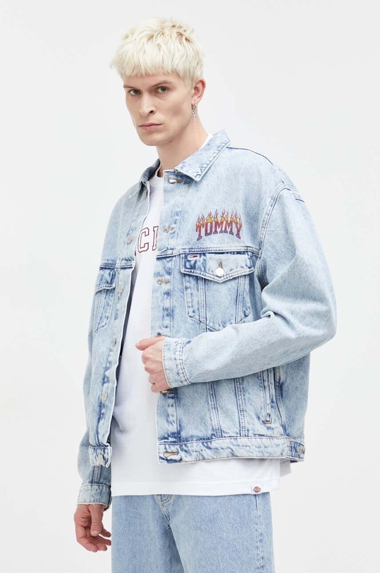 Tommy Jeans kurtka jeansowa bez kaptura niebieski DM0DM17917