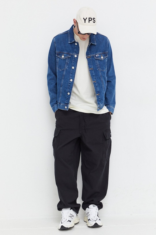 Rifľová bunda Tommy Jeans DM0DM17472 modrá AW23