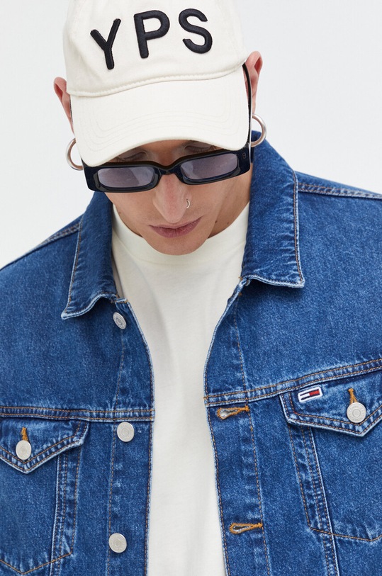 Rifľová bunda Tommy Jeans modrá DM0DM17472