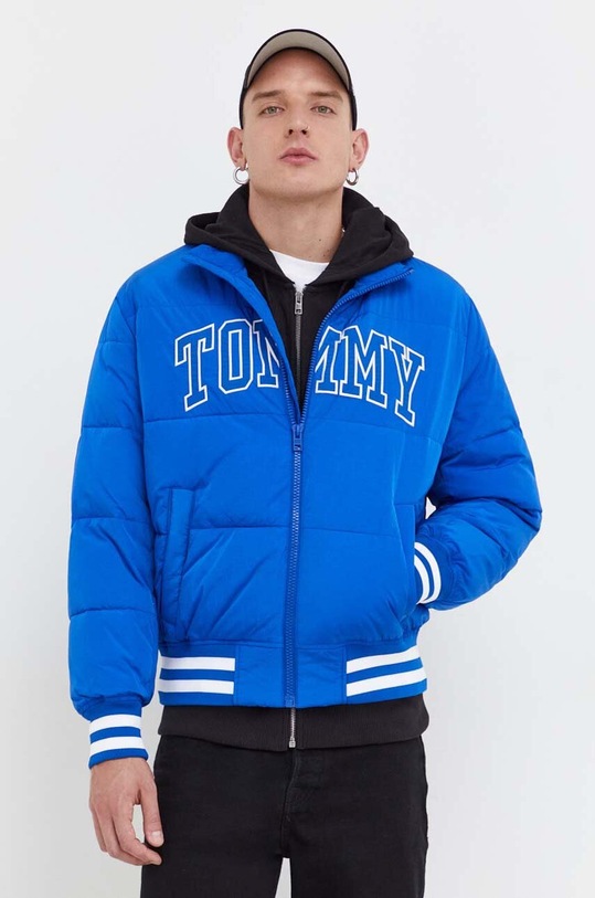 Tommy Jeans kurtka bomber bez kaptura niebieski DM0DM17479
