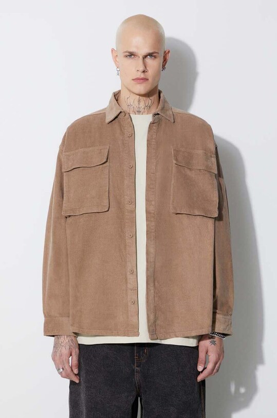 Taikan geacă Shirt Jacket Corduroy maro TK0002.DNECRD