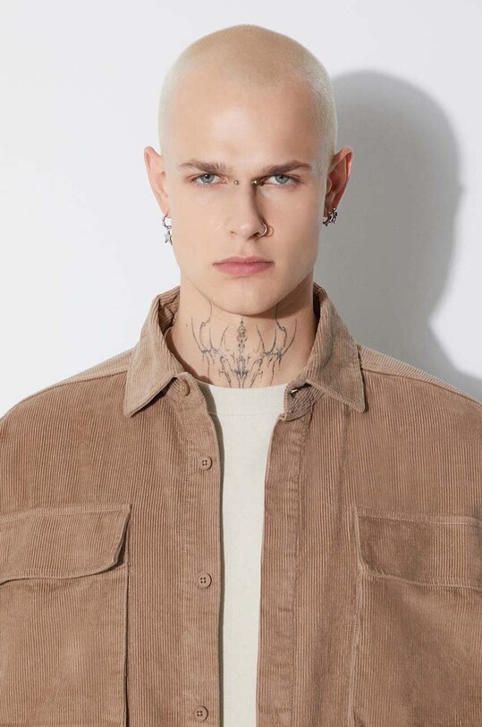 Taikan geacă Shirt Jacket Corduroy TK0002.DNECRD maro