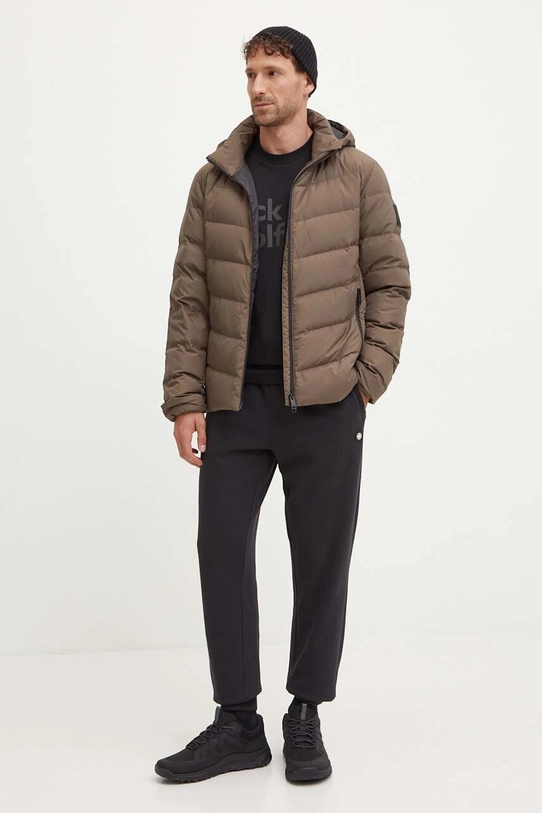 Jack Wolfskin kurtka puchowa Colonius 1207431 brązowy AW24