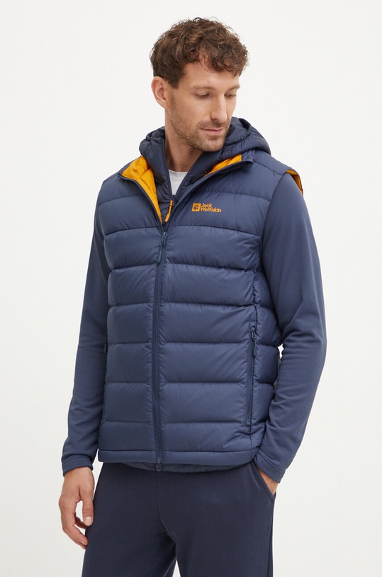 Пухен спортен елек Jack Wolfskin Ather лека изолация тъмносин 1207691