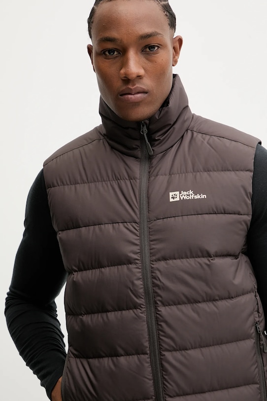 Jack Wolfskin bezrękawnik sportowy puchowy Ather brązowy 1207691