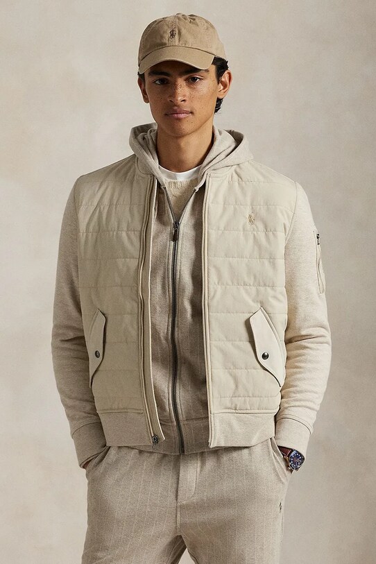 Polo Ralph Lauren bomber dzseki enyhén szigetelt bézs 710900848