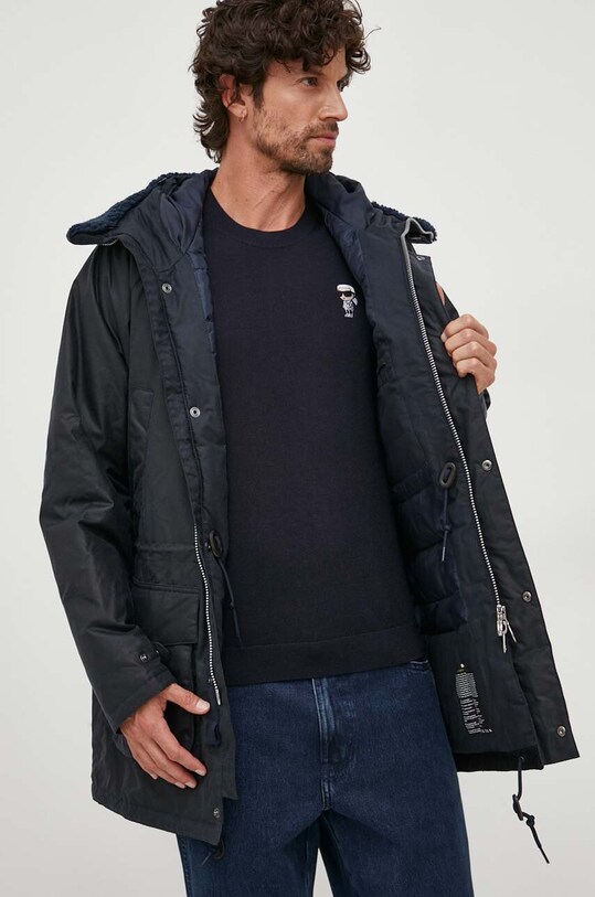 Pamučna parka Barbour MWX2191 mornarsko plava