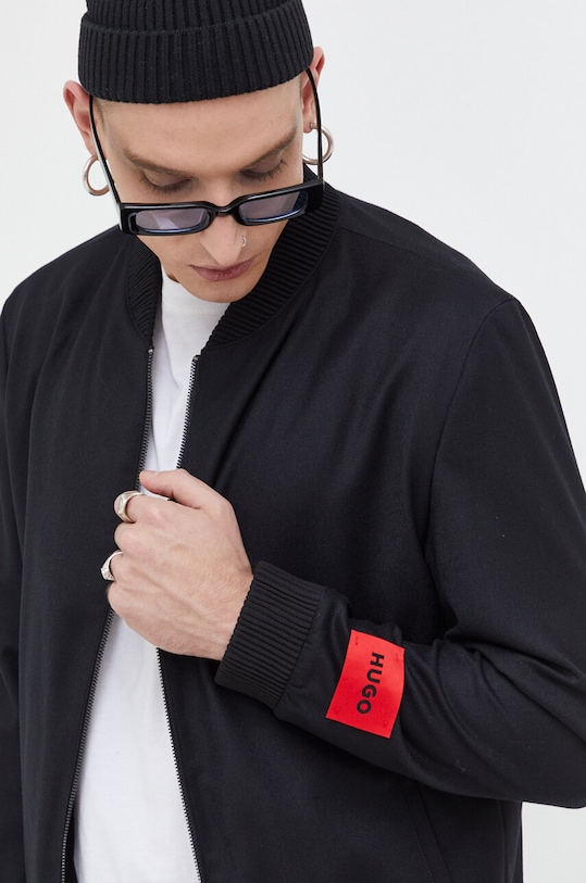 HUGO kurtka bomber wełniana czarny 50500286