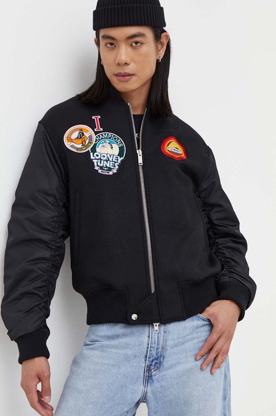Odzież Iceberg kurtka bomber wełniana x Looney Tunes O010.3052 czarny