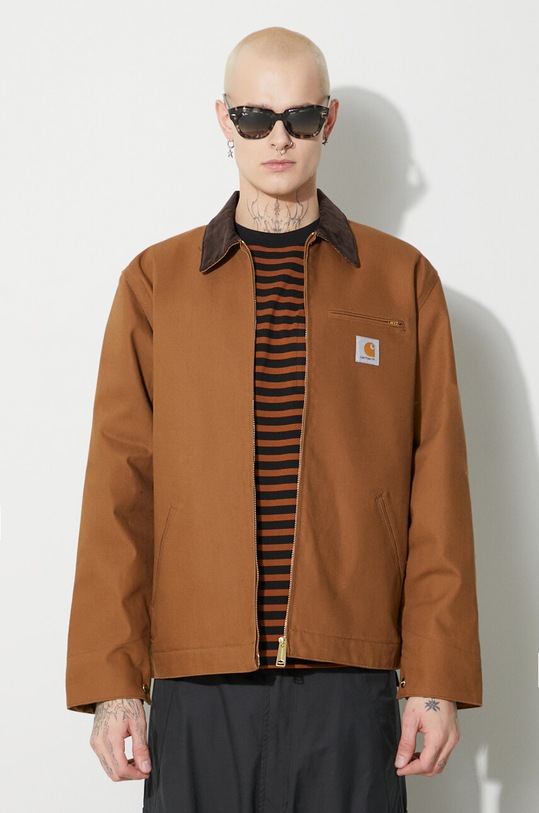 Carhartt WIP kurtka jeansowa Detroit Jacket przejściowe brązowy I015264.00S01