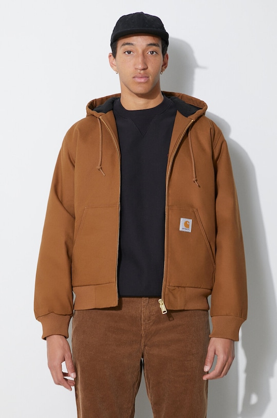 Βαμβακερό σακάκι Carhartt WIP καφέ I023083.HZ01