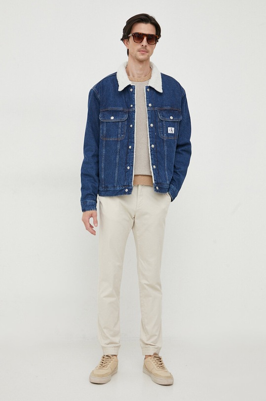 Rifľová bunda Calvin Klein Jeans J30J323905 modrá AW23