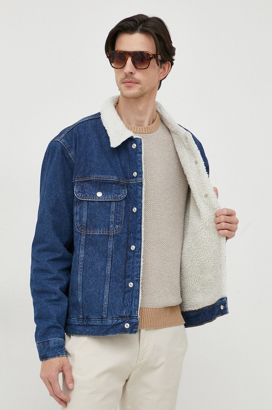 Rifľová bunda Calvin Klein Jeans J30J323905 modrá