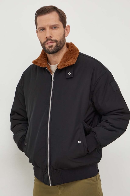 Calvin Klein Jeans kurtka dwustronna bez kaptura czarny J30J324123