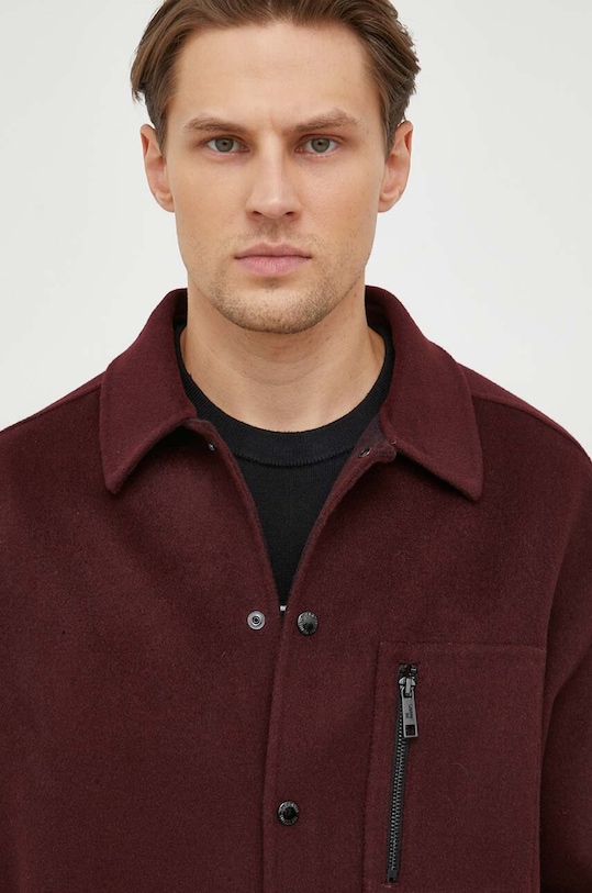 The Kooples kurtka koszulowa HBLO27007K bordowy