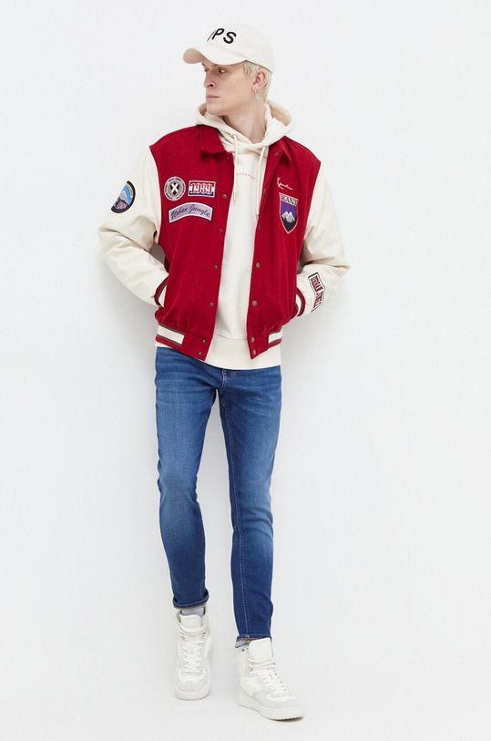 Karl Kani kurtka bomber z domieszką wełny 6075259 czerwony AW23