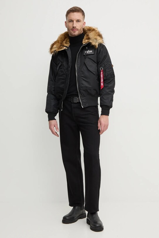 Alpha Industries jacket 45P Hooded Custom 113145.285 black AW24