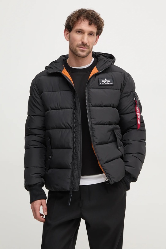 Bunda Alpha Industries Hooded Puffer Alpha FD s podšívkou černá 118113.03