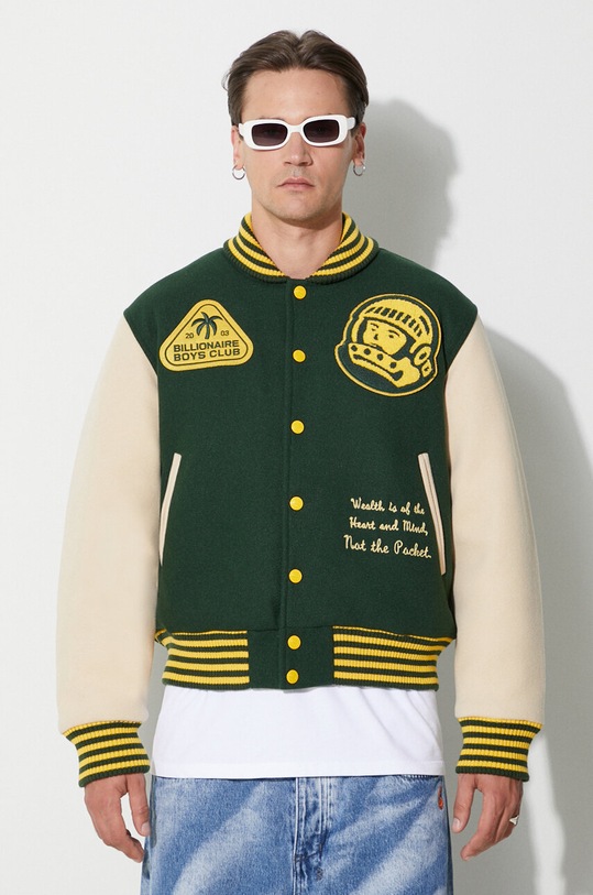 Bunda Billionaire Boys Club TROPICAL VARSITY JACKET zelená B23301