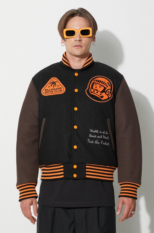 Billionaire Boys Club bomber jacket TROPICAL VARSITY JACKET other black B23301