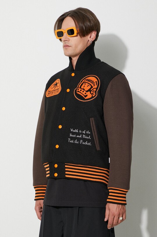 Billionaire Boys Club bomber jacket TROPICAL VARSITY JACKET black B23301