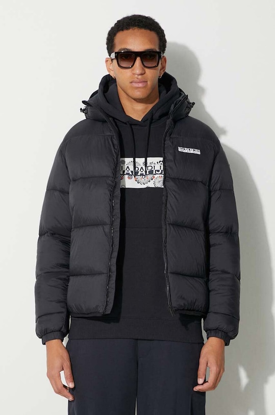 Bunda Napapijri A-SUOMI H 1 s podšívkou černá NP0A4GJE0411