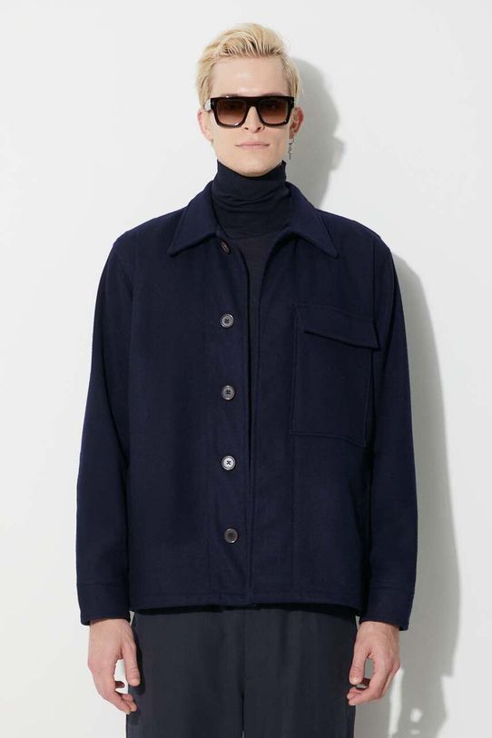 Universal Works gyapjú dzseki Cruiser Jacket nem szigetelt sötétkék 29110