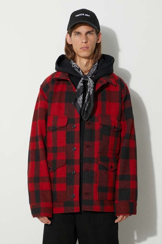 Вовняна куртка Filson Mackinaw Cruiser без капюшона червоний FMCPS0015