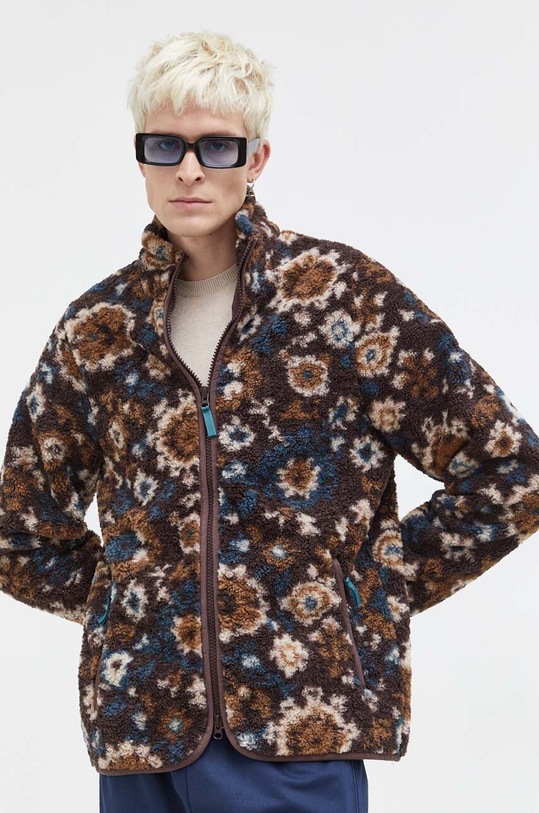 Abercrombie & Fitch hanorac fleece cu modele maro KI122.3525.408