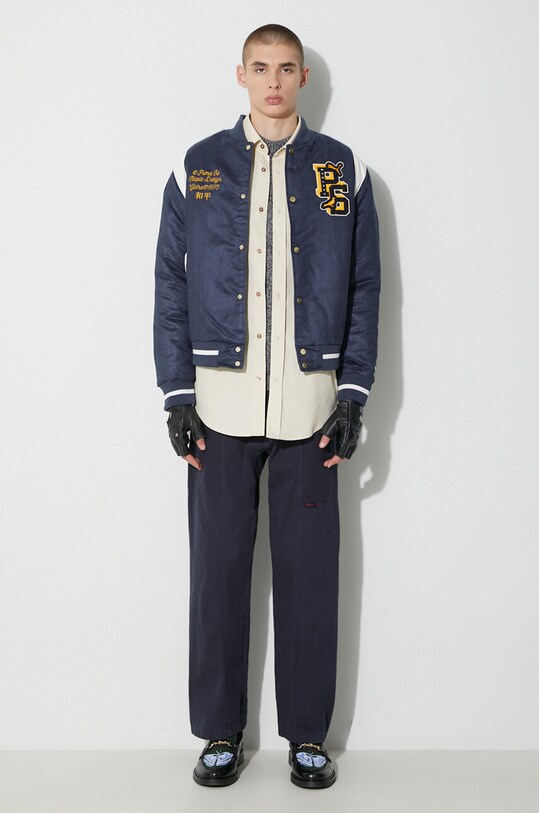 Bunda Puma PUMA X STAPLE Varsity Jacket 622203 tmavomodrá AW23