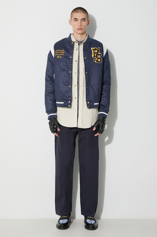 Bomber bunda Puma PUMA X STAPLE Varsity Jacket 622203 námořnická modř AW23