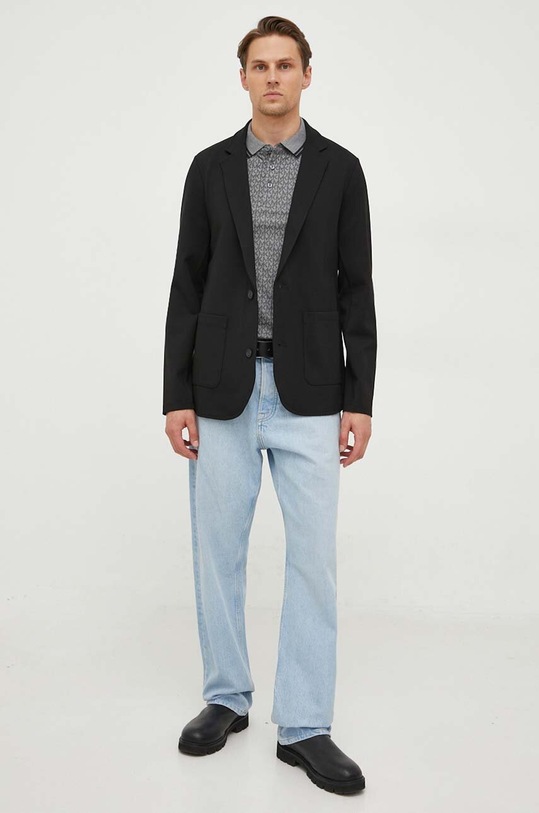 Michael Kors marynarka z domieszką wełny CH351T99P8 czarny AW23