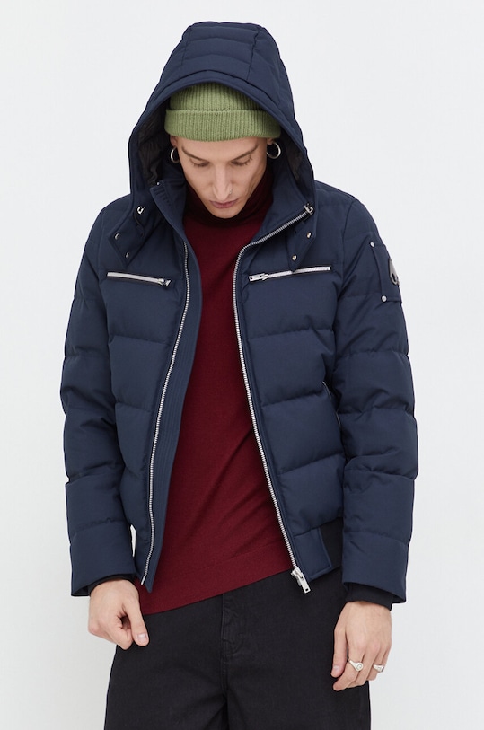 Péřová bunda MOOSE KNUCKLES Cloud s podšívkou námořnická modř M32MB005