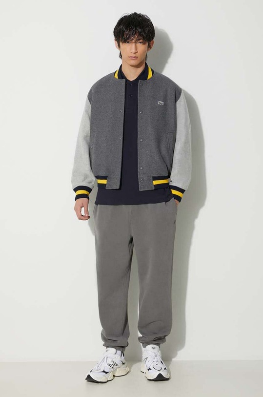 Lacoste wool bomber jacket BH0562 gray AW23