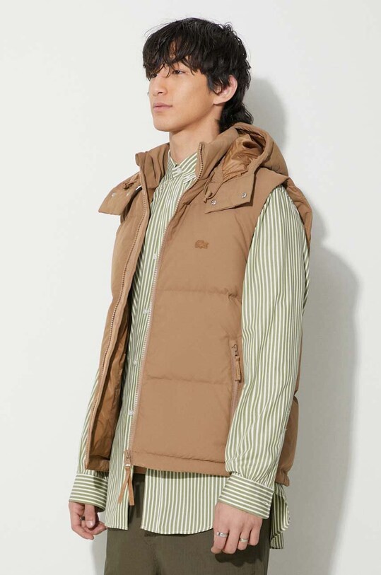 Lacoste bezrękawnik puchowy brązowy BH1611