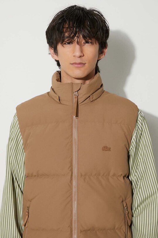 Lacoste bezrękawnik puchowy BH1611 brązowy
