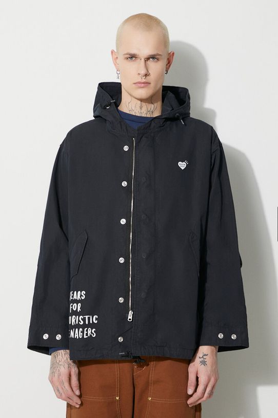 Human Made geacă Hooded Coat cu gluga bleumarin HM26JK001